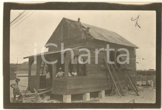 Fotografia d epoca originale 1917 ? WW1 ZONA DI GUERRA Ospedale da campo 311  Costruzione cappella Foto 7x5 1