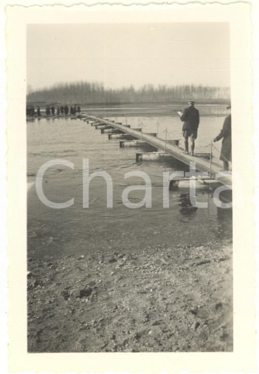 Fotografia d epoca originale 1935 PAVIA Regio Esercito  Ponte di barche  Evento Foto 6x9 cm 1 1