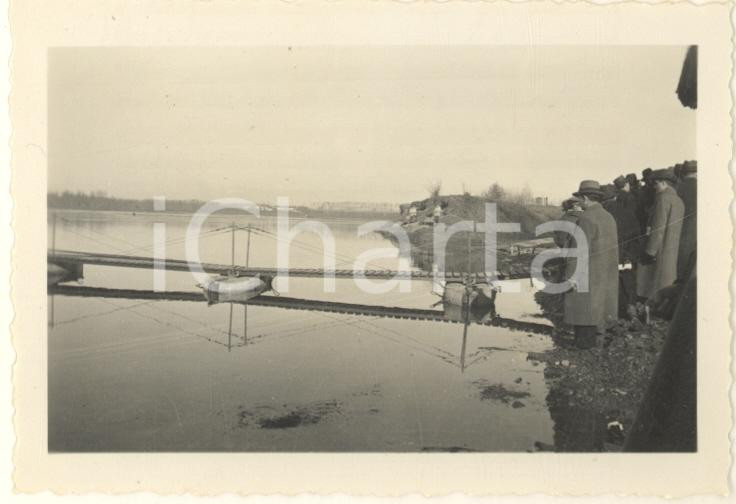 Fotografia d epoca originale 1935 PAVIA Regio Esercito  Ponte di barche  Evento Foto 9x6 cm 2 1