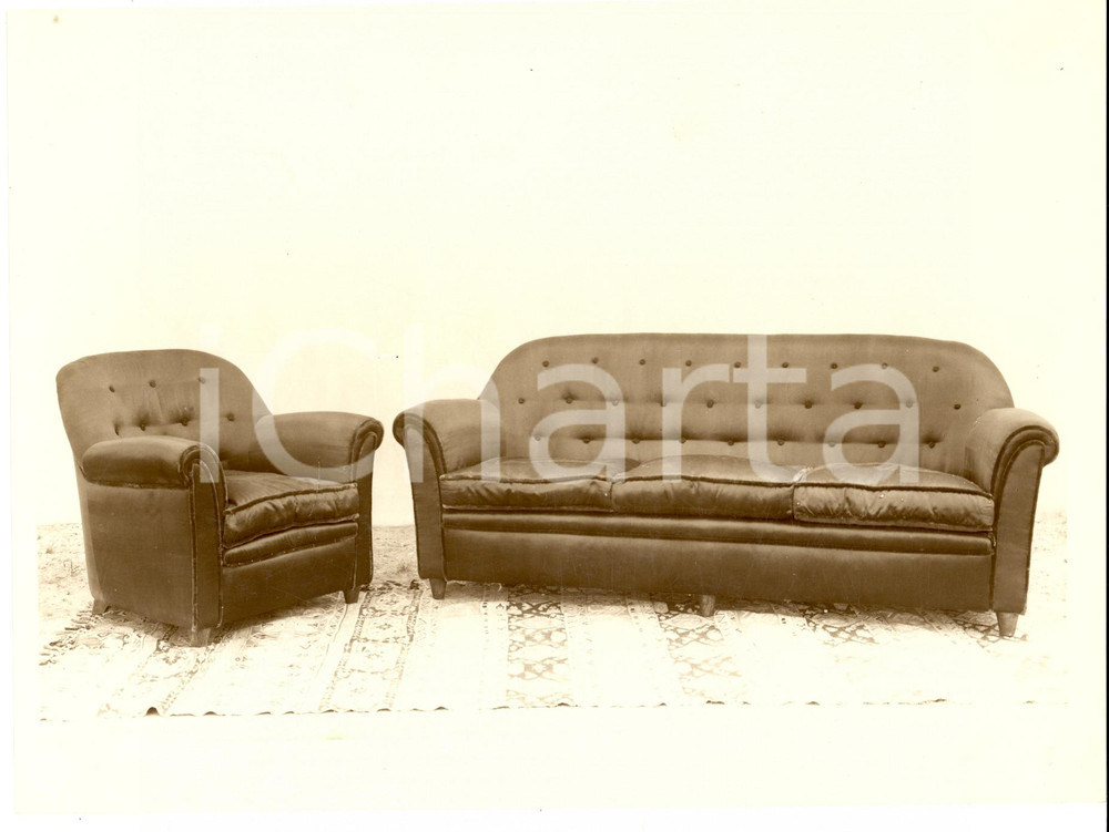 Fotografia d epoca originale 1940 ca SEVESO Mobili Fratelli BARNI Modello di salotto Foto ARREDAMENTO 1