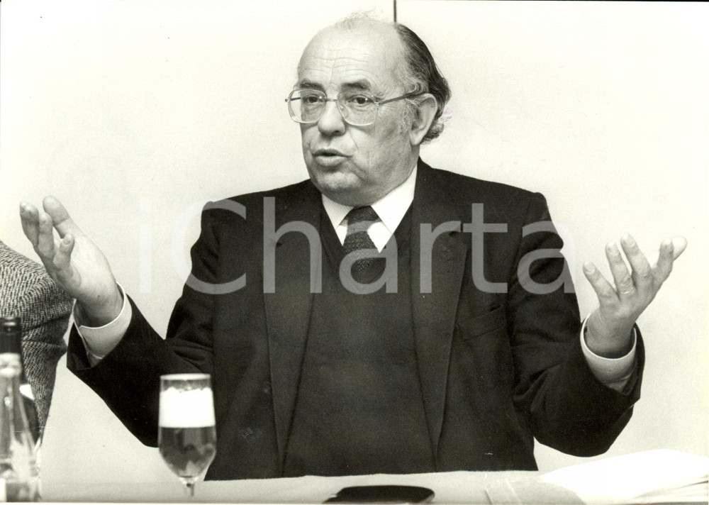 Fotografia d epoca originale 1985 MULHOUSE Henri GOETSCHY propose fusion collectivités ALSACIENNES Photo 1