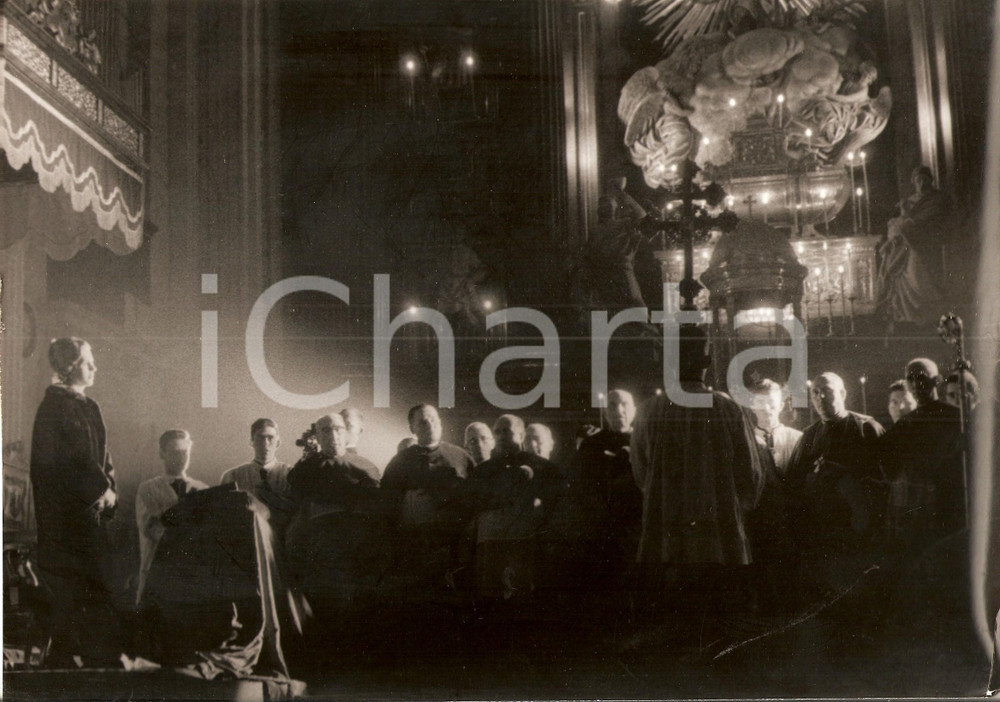 Fotografia d epoca originale 1960 MADRID Chiesa di SAN ISIDRO Fabiola MORA Y ARAGON durante il Te Deum 1 1