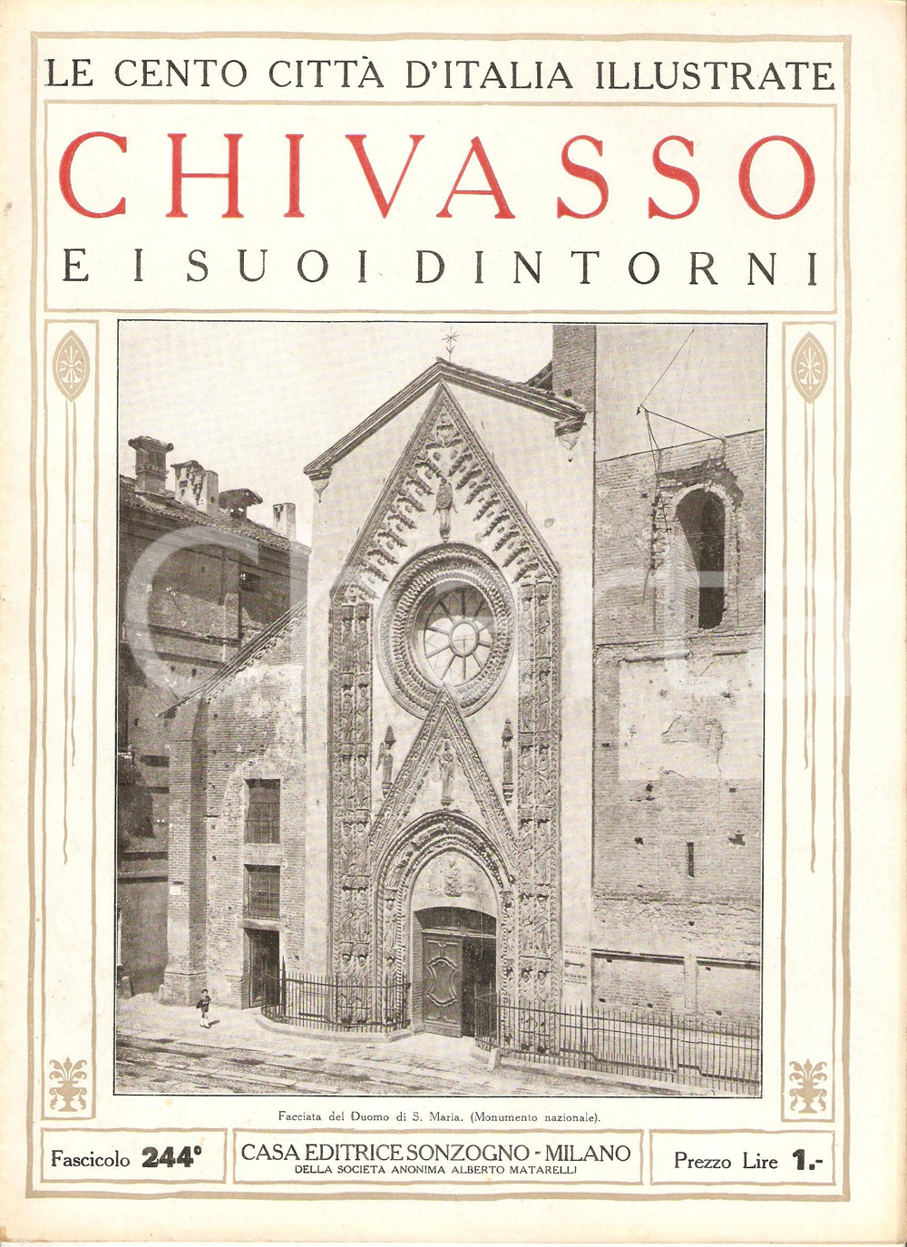 Giornale, rivista storica 1927 CENTO CITTA  D ITALIA Chivasso e dintorni Fascicolo 244 Rivista 1