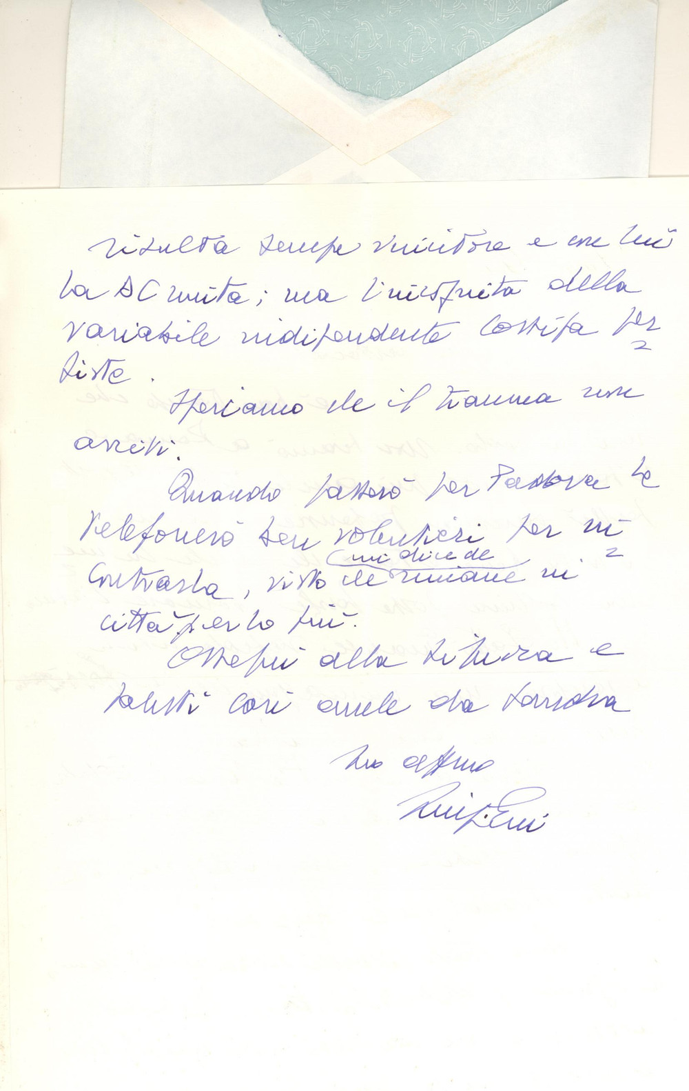 Autografo originale 1991 ROMA On. Luigi GUI Andreotti risulta sempre vincitore  Autografo 1