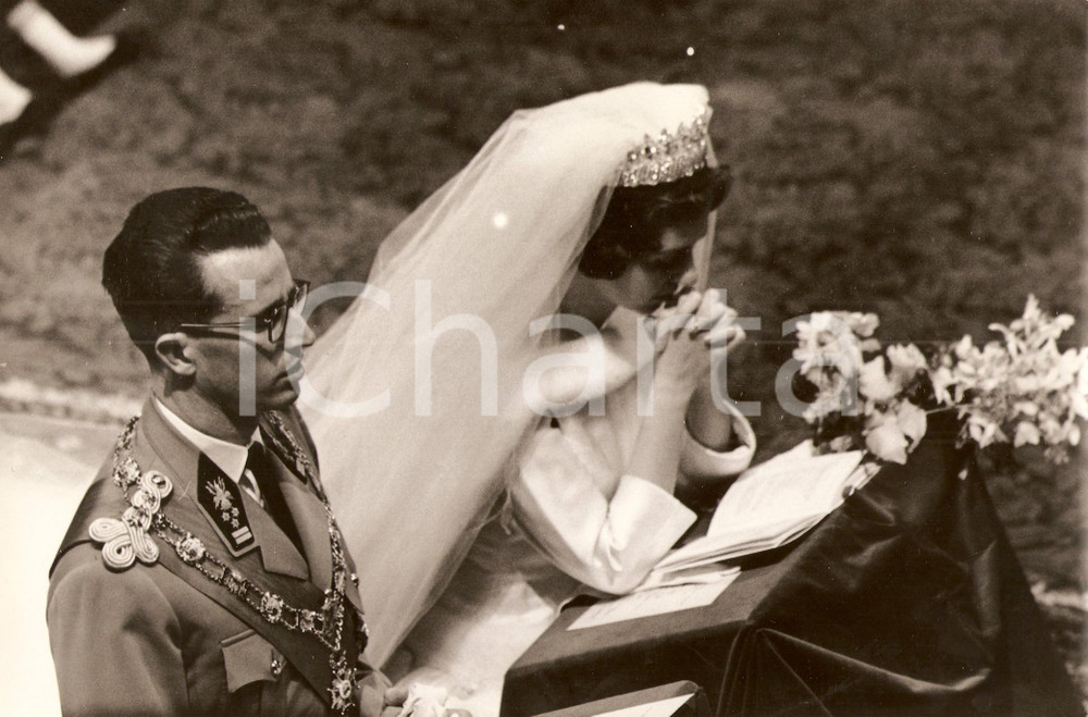 Fotografia d epoca originale 1960 BRUXELLES Re BALDOVINO del BELGIO e regina Fabiola sposi Foto 2 1