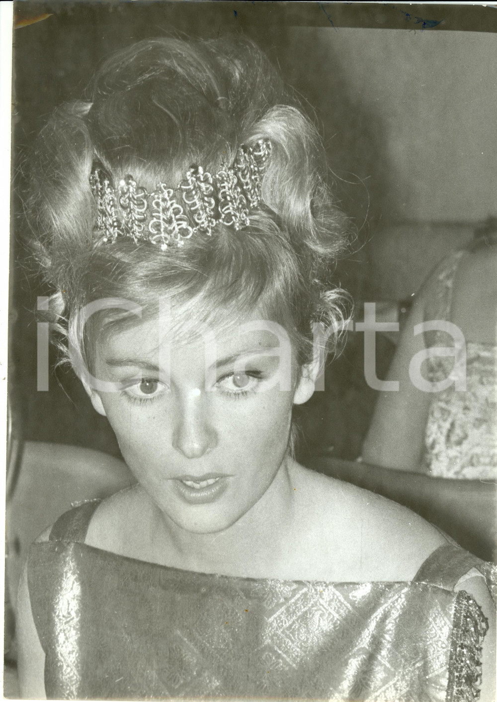 Fotografia d epoca originale 1960 ca BELGIO Principessa Paola Ruffo di Calabria con coroncina Foto 2 1