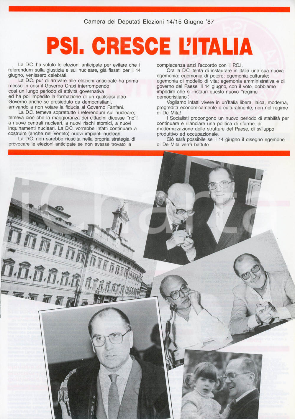 Materiale pubblicitario d’epoca 1987 PADOVA  PSI Vota Antonio TESTA Pieghevole PARTITO SOCIALISTA 1