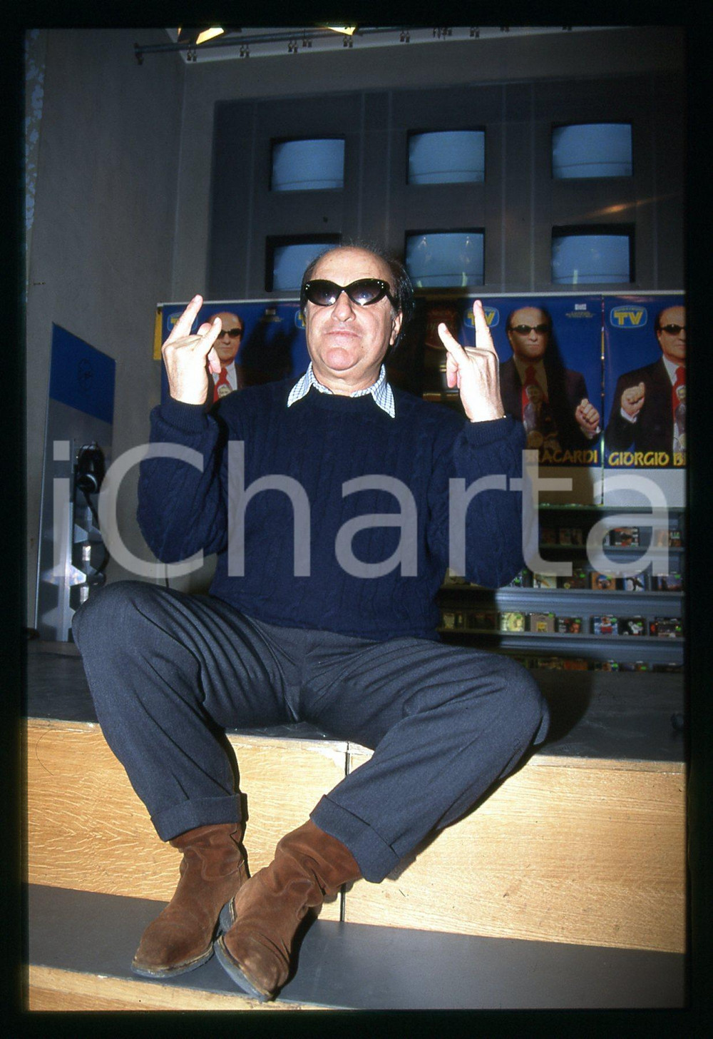Negativo, diapositiva originale 1994 MUSICA Giorgio BRACARD presenta disco BECCATE QUESTA 35mm VINTAGE SLIDE 8 1