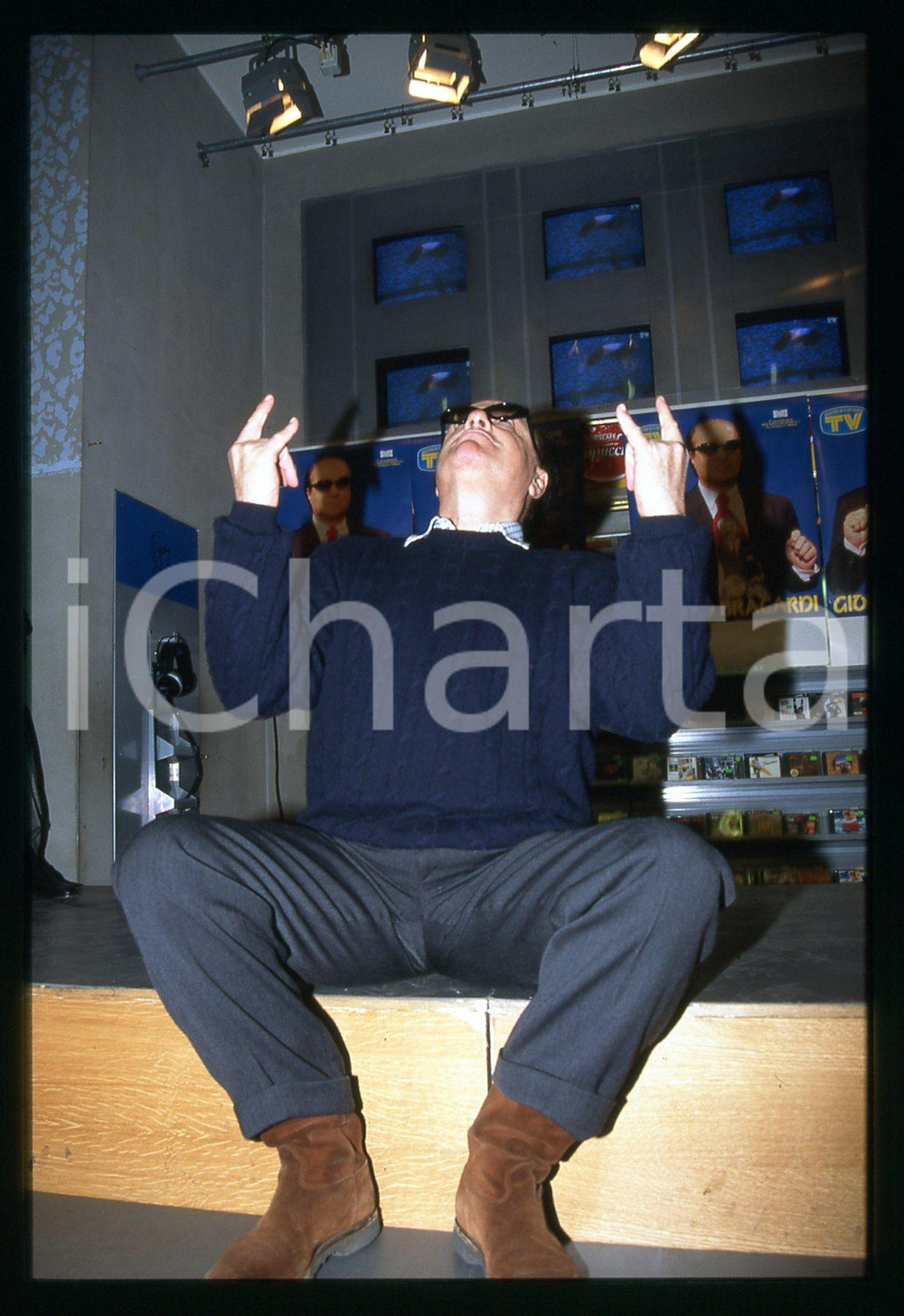 Negativo, diapositiva originale 1994 MUSICA Giorgio BRACARD presenta disco BECCATE QUESTA 35mm VINTAGE SLIDE 21 1