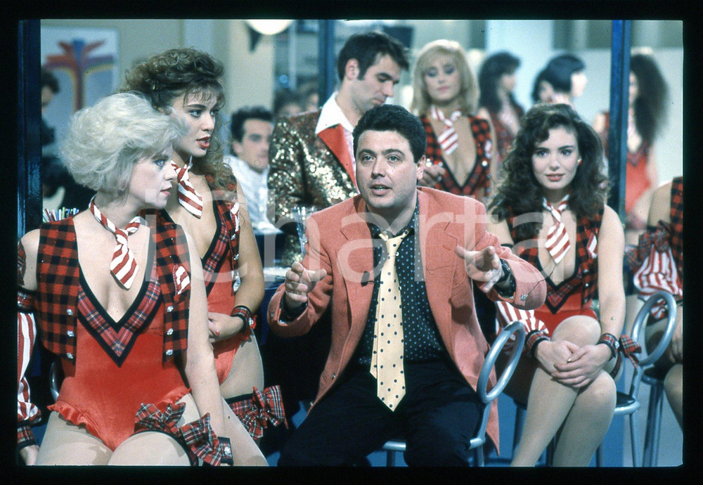 Fotografia d epoca originale 1988 RAI 2  GIOCO Rodolfo LAGANÁ in FATE IL VOSTRO 35mm VINTAGE SLIDE 1