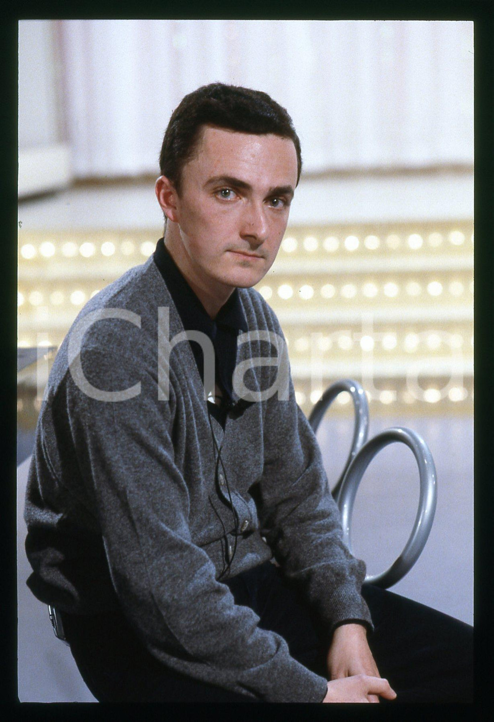 Fotografia d epoca originale 1988 RAI 2 Daniele LUTTAZZI a FATE IL VOSTRO GIOCO  35mm VINTAGE SLIDE 1