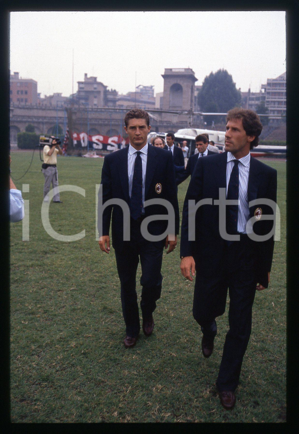 Fotografia d epoca originale 1986 ARENA CIVICA di MILANO Franco BARESI e Daniele MASSARO 35mm VINTAGE SLIDE 1