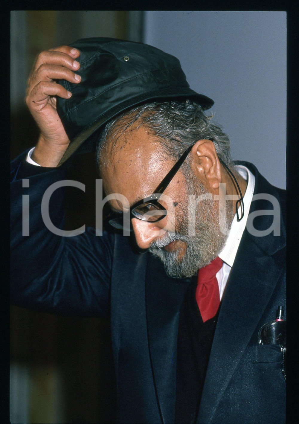 Fotografia d epoca originale 1992 TRIESTE Abdus SALAM Ritratto del Premio NOBEL 35mm VINTAGE SLIDE 1 1
