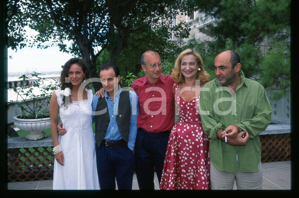Fotografia d epoca originale 1994 VENEZIA Monica SCATTINI Alessandro HABER Davide FERRARIO 35mm VINTAGE SLIDE 1