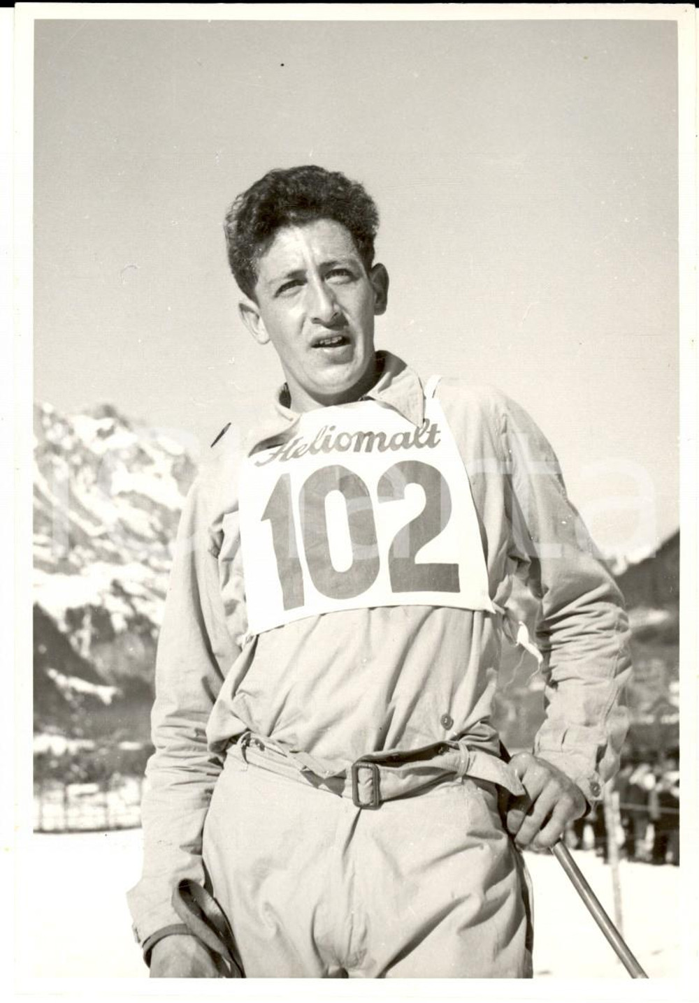 Fotografia d epoca originale 1950 ca SWITZERLAND Campionati SCI ALPINO Konrad HISCHIER Foto 2 1