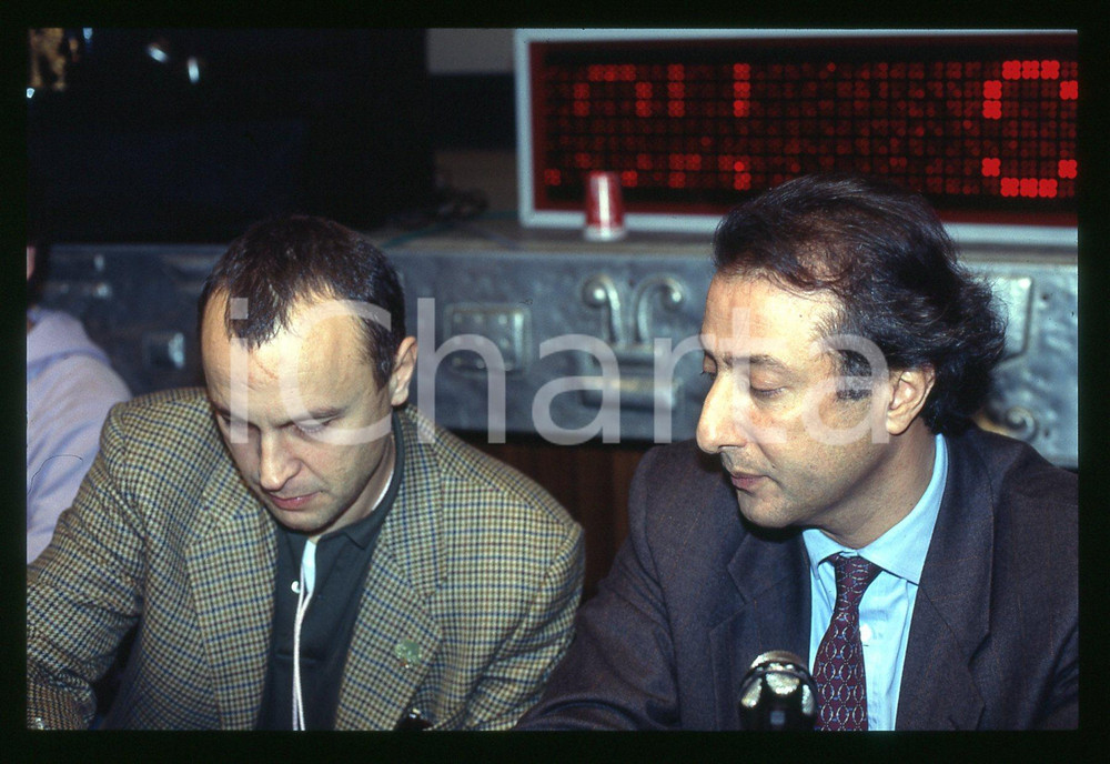 Fotografia d epoca originale 1985 ca MUSICA Franco MISERIA Adriano ARAGOZZINI 35mm VINTAGE SLIDE 1