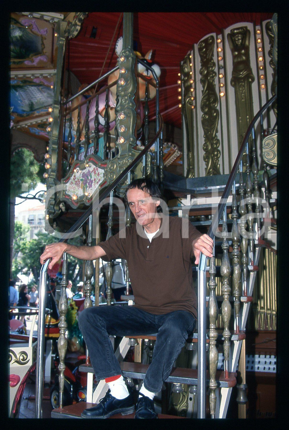 Fotografia d epoca originale 1997 CANNES Dario ARGENTO al luna park 35mm VINTAGE SLIDE 1 1