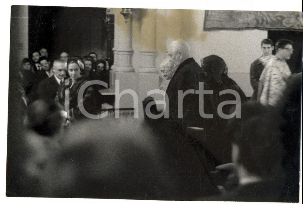 Fotografia d epoca originale 1960 MADRID Chiesa SAN ANDRES Donna Fabiola MORA Y ARAGON al Te Deum 4 1