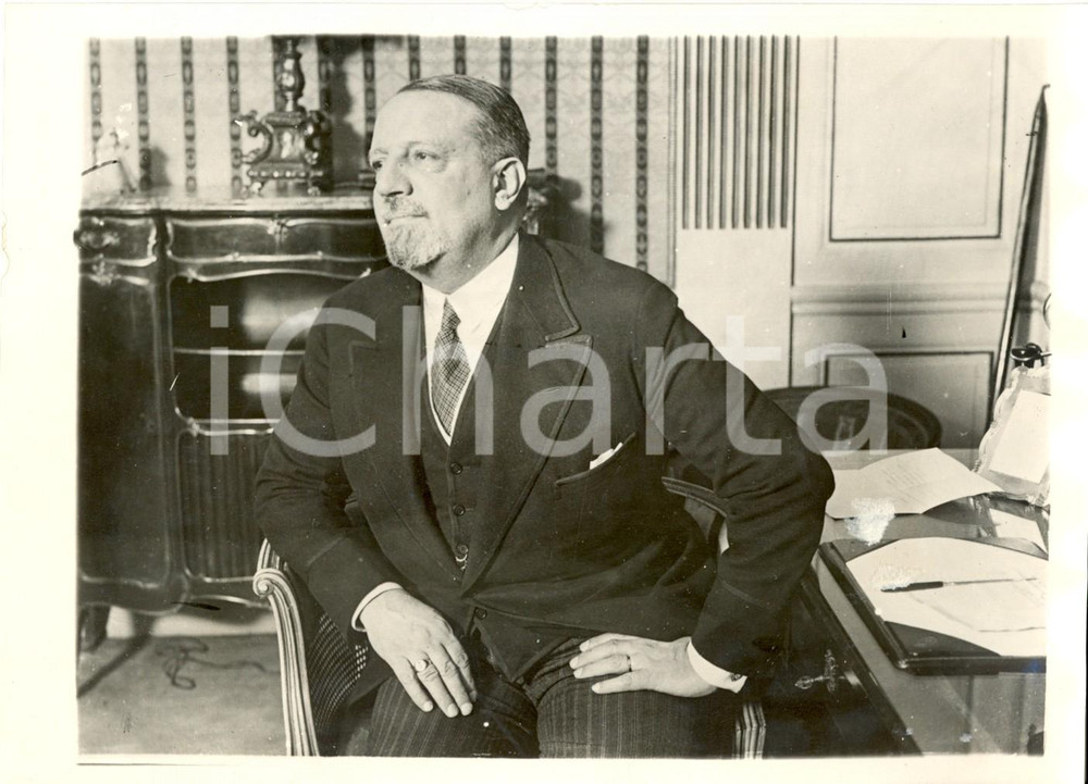 Fotografia d epoca originale 1928 ROMA Giuseppe VOLPI ministro delle finanze dimissinario Fotografia 1