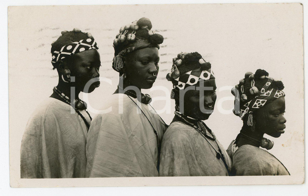 1931 AOF SUDAN Djenné Jeunes SARAKOLES *Postcard ETHNIC  Cartolina postale d'epoca, viaggiata. CONDIZIONI:FAIR/discreto lievi piegature d'epocaFORMATO: 14x9 cm originale e autentica 1