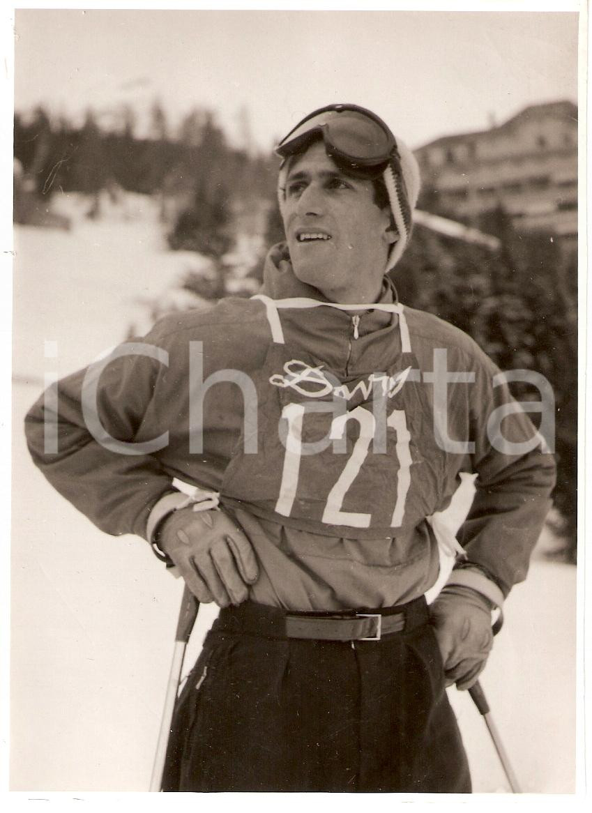 Fotografia d epoca originale 1960 ca SWITZERLAND Campionati SCI ALPINO Reto POLTERA di GRAUBUNDEN Foto 1
