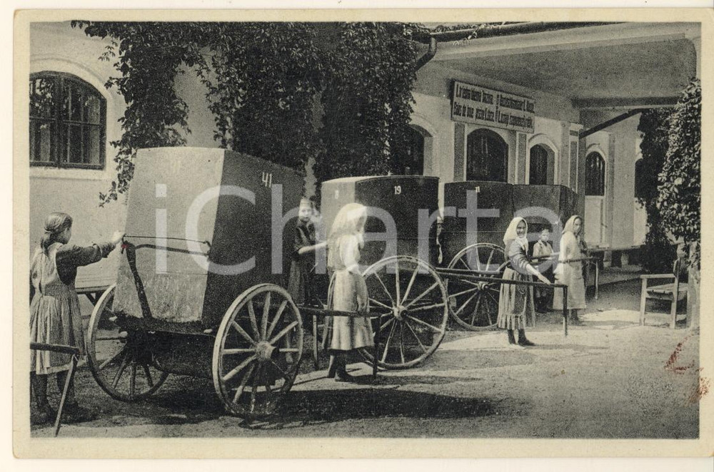 Cartolina originale da collezione 1940 ca WW2 PIESTANY SLOVACCHIA Infanteristy  Rickshaws  Postcard 1
