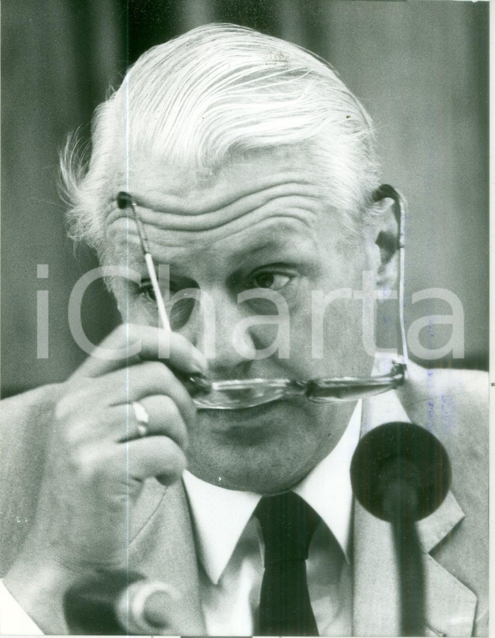 Fotografia d epoca originale 1984 BONN Gerhard STOLTENBERG a una riunione di partito CDU Fotografia 1 1