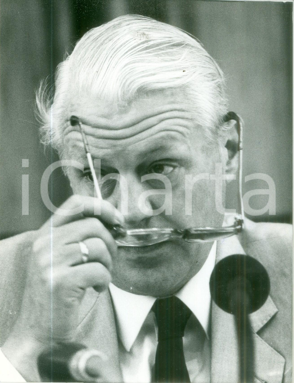 Fotografia d epoca originale 1984 BONN Gerhard STOLTENBERG a una riunione di partito CDU Fotografia 2 1