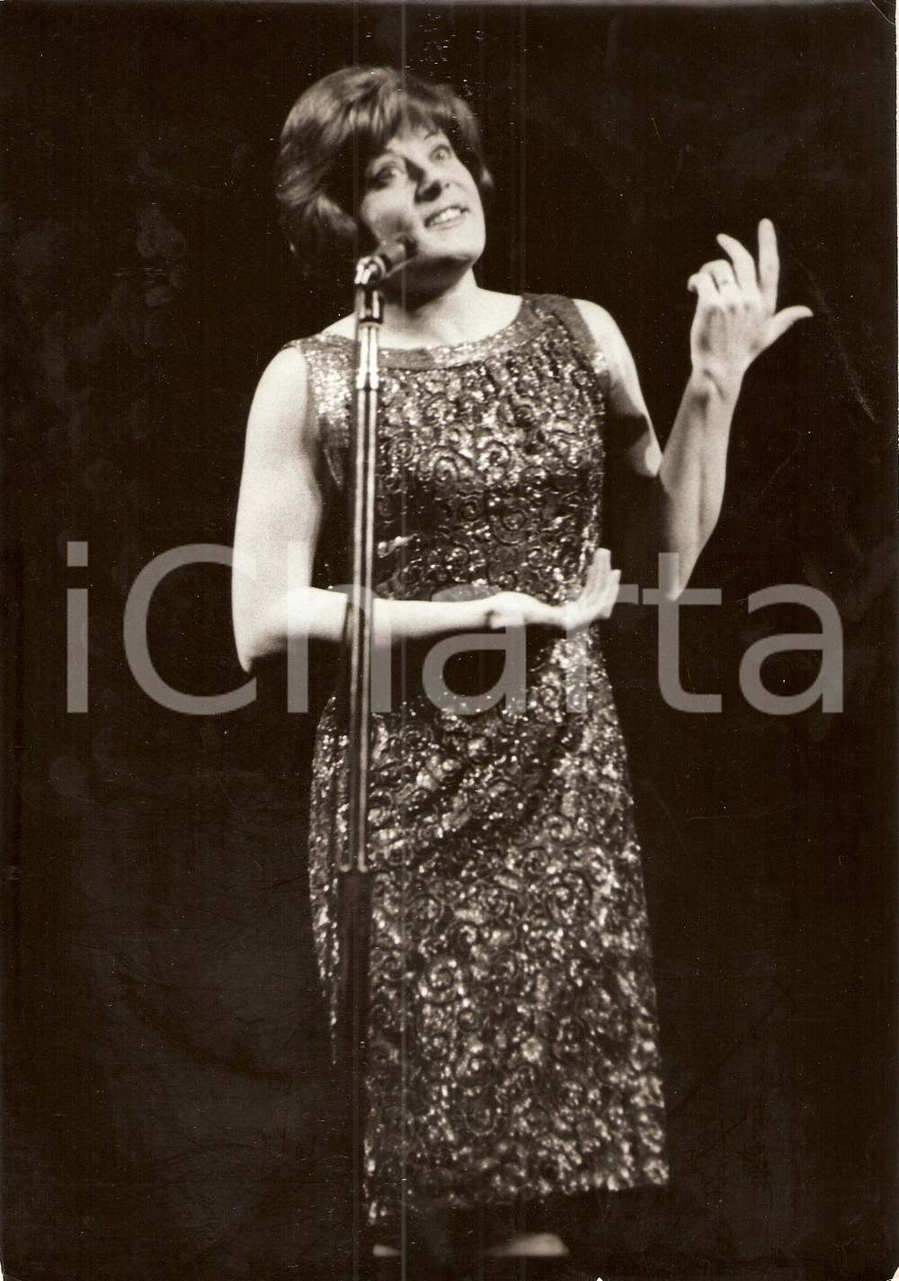 Fotografia d epoca originale 1960 ca PARIS Cantante Colette RENARD in concerto  Fotografia 2 1