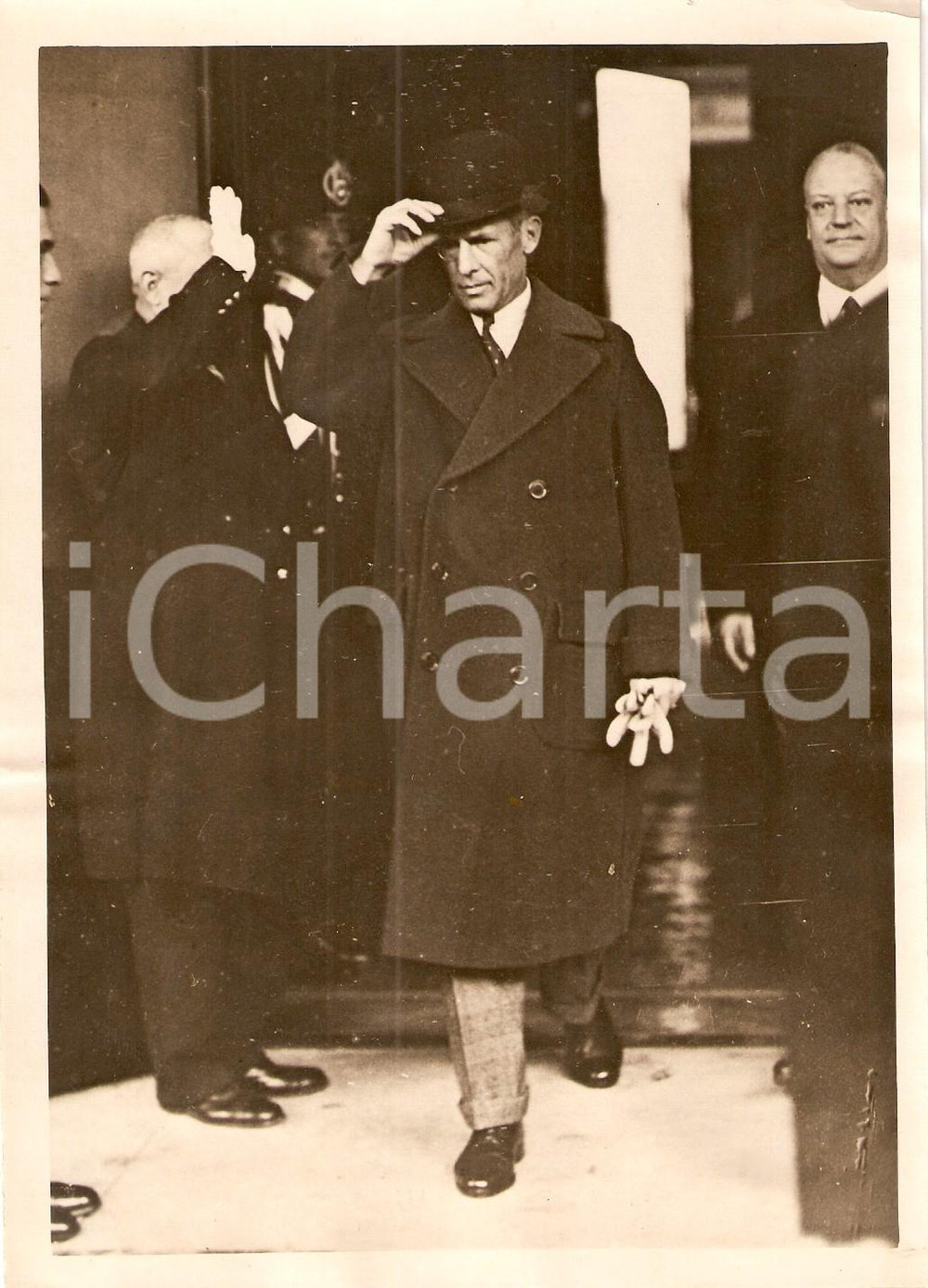 Fotografia d epoca originale 1937 ROMA Re Giorgio II di GRECIA accolto all arrivo da BRINDISI Fotografia 1