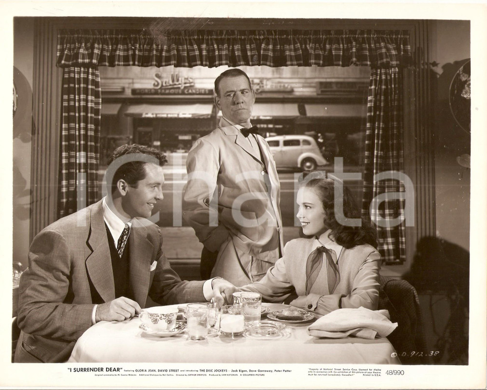Fotografia d epoca originale 1948 I SURRENDER DEAR David STREET Gloria JEAN Tom DUGAN Pranzo al diner Foto 1