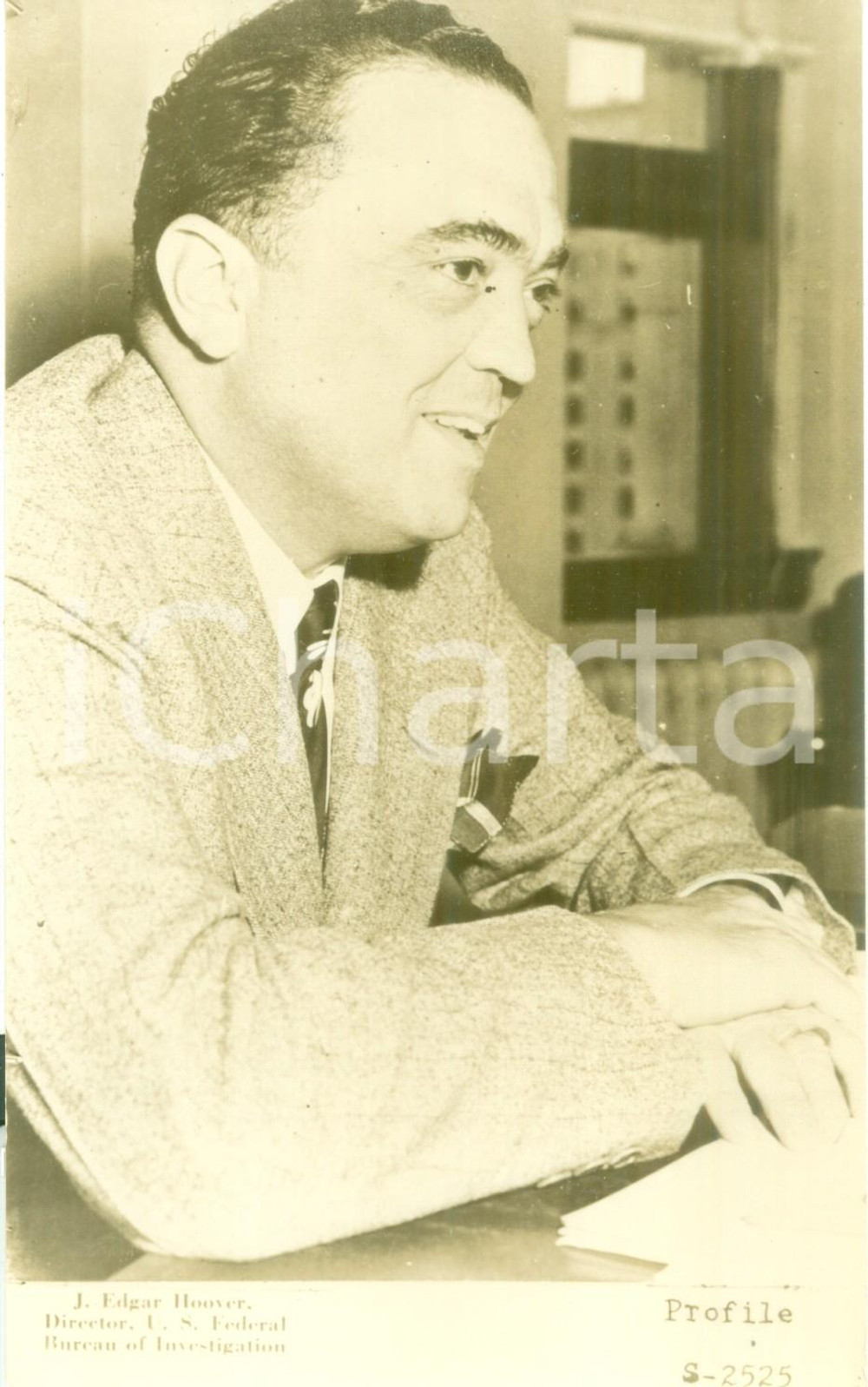 Fotografia d epoca originale 1945 ca USA J. Edgar HOOVER U.S. Federal Bureau of Investigation Foto 2 1