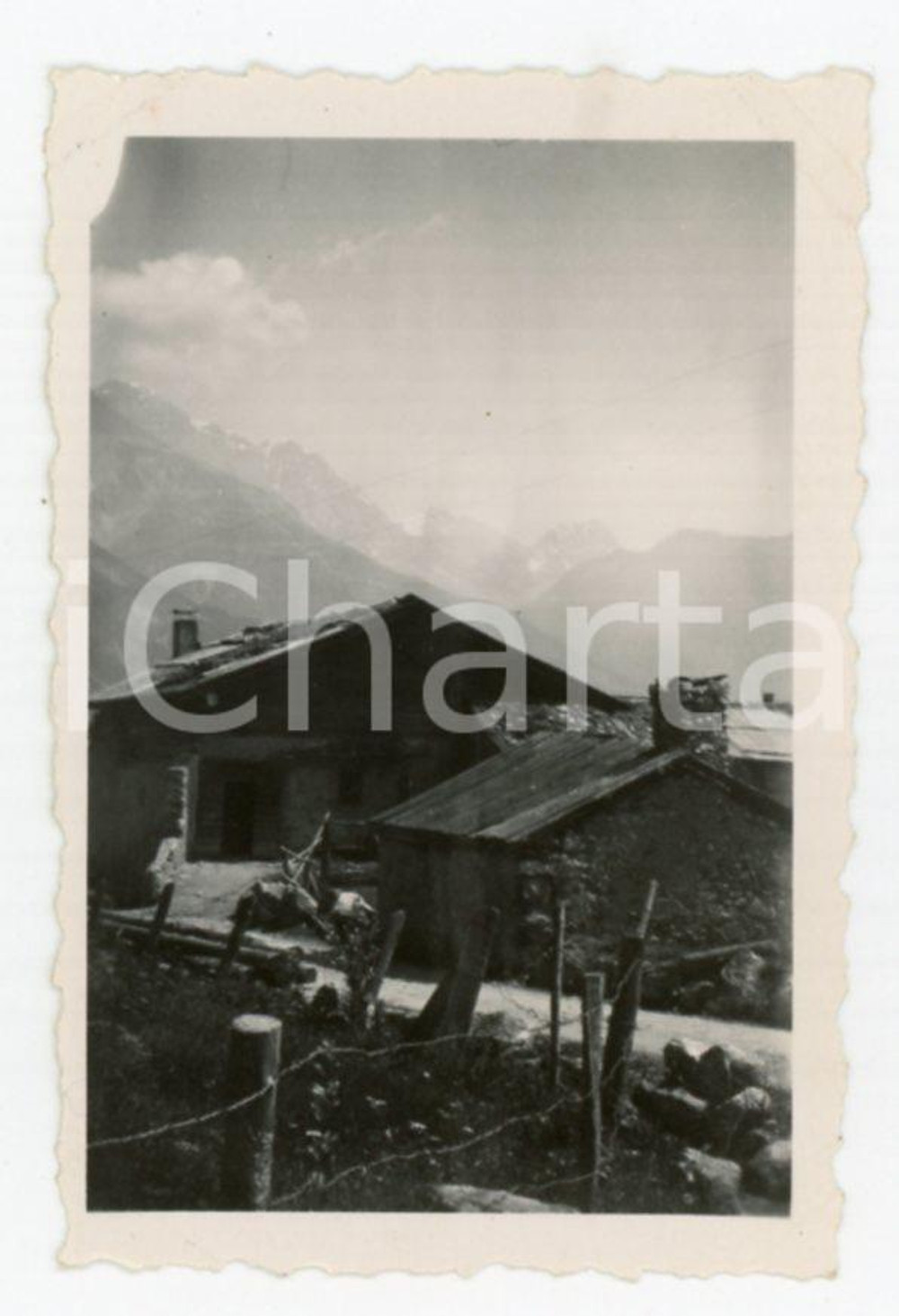 Fotografia d epoca originale 1935 OGA SOPRA BORMIO  VALTELLINA Panorama del paese  Foto 4x6 cm 1