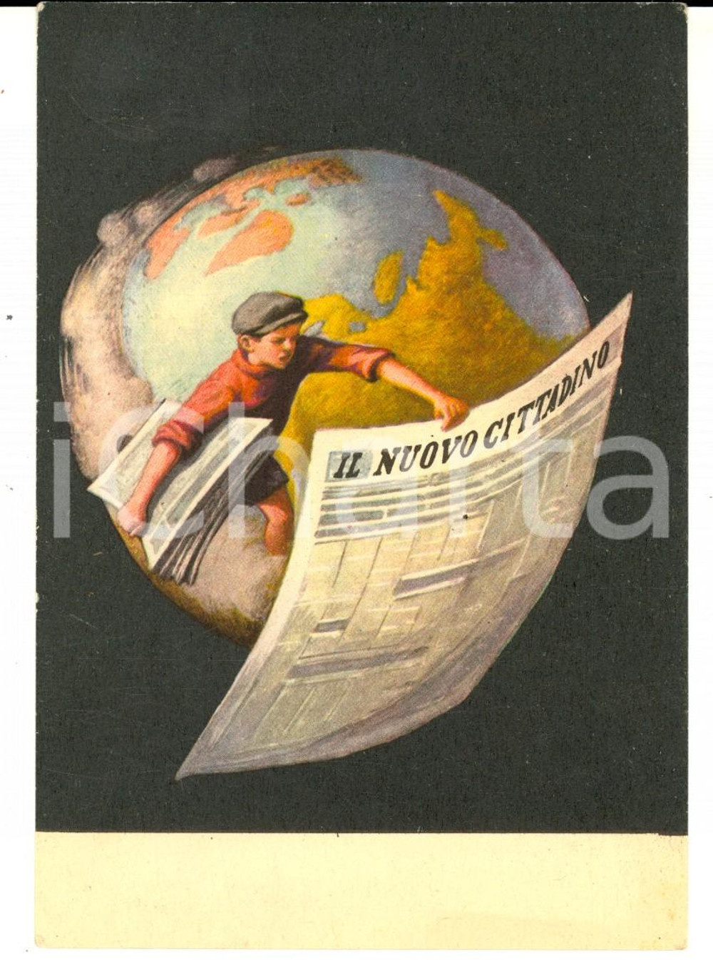 Cartolina originale da collezione 1950 ca IL NUOVO CITTADINO Cartolina ILLUSTRATA pubblicitaria 1 1