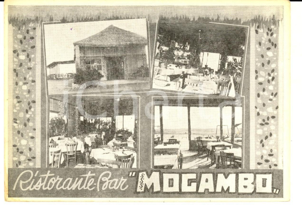 Cartolina originale da collezione 1960 ca LIDO DEI PINI RM Ristorante bar MOGAMBO Cartolina FG NV 3 1