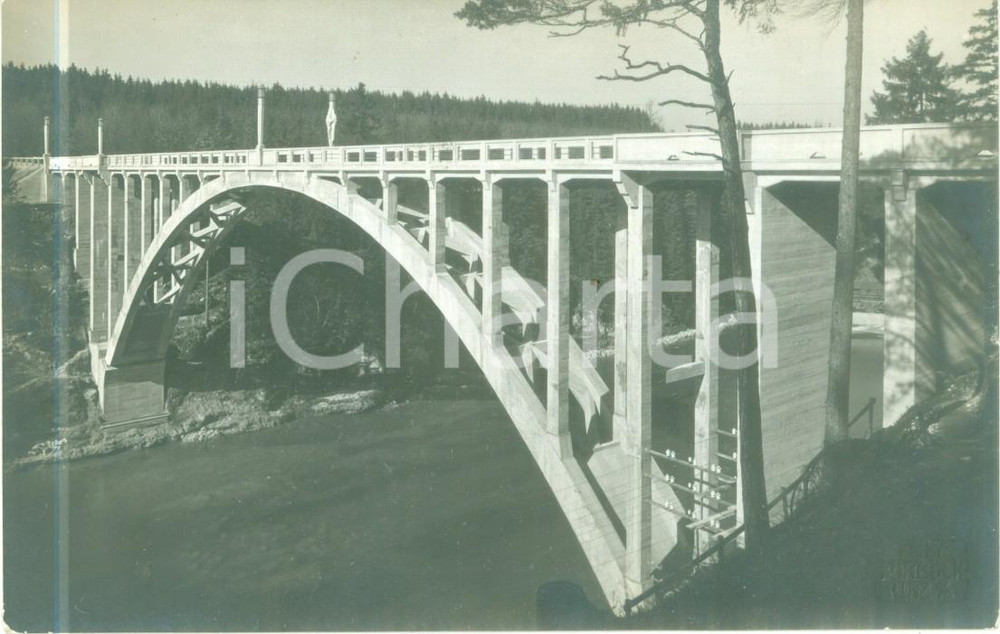 Cartolina originale da collezione 1935 ca GMUNDEN AUSTRIA Il ponte sul TRAUNFALL Cartolina FP NV 1