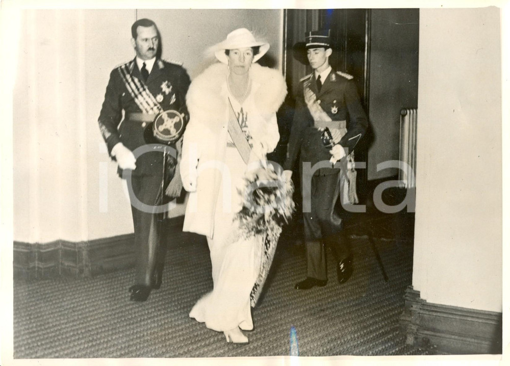 Fotografia d epoca originale 1939 Felice BORBONEPARMA Carlotta e Giovanni LUSSEMBURGO Festa Indipendenza 2 1