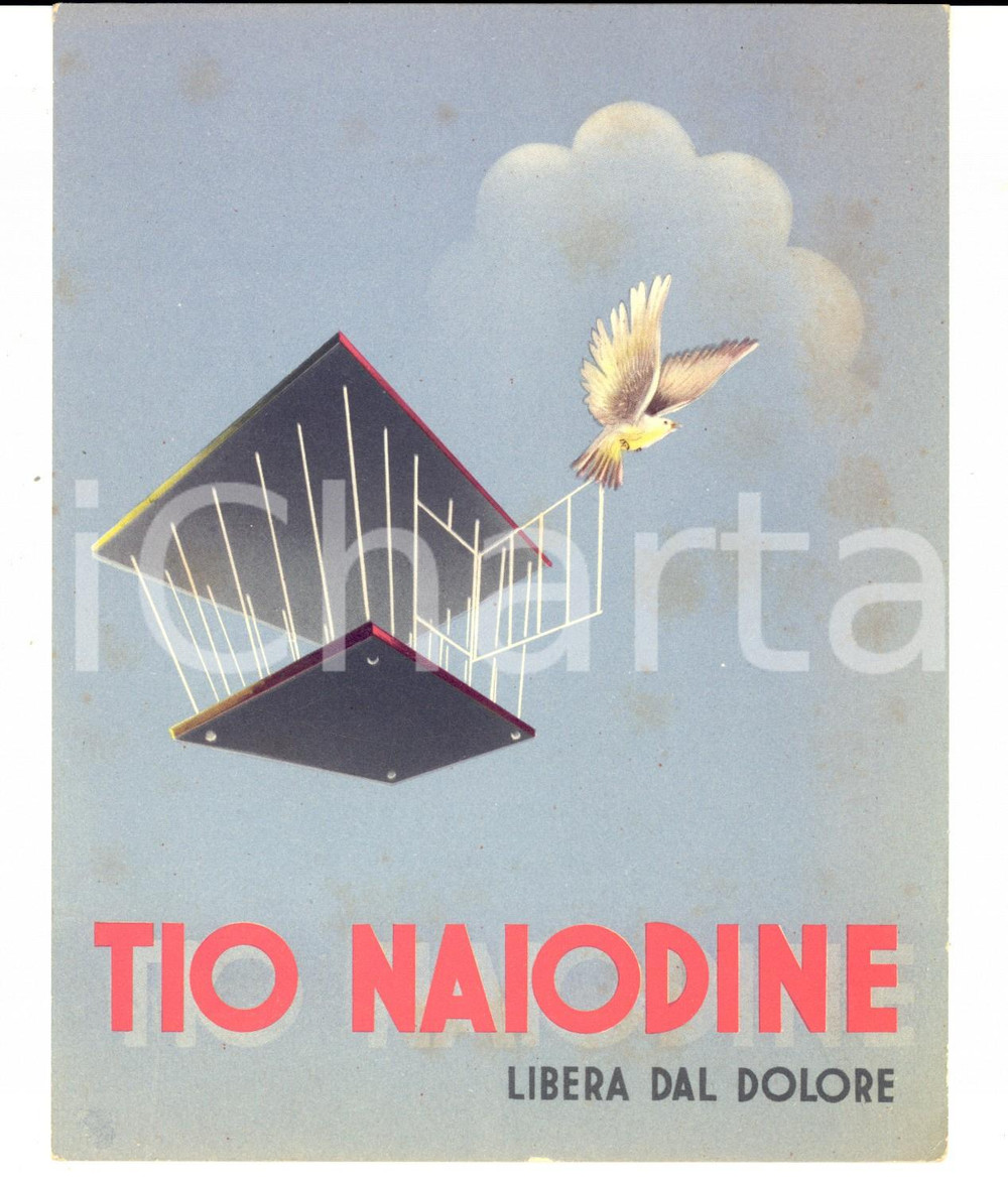 Materiale pubblicitario d’epoca 1937 MILANO Laboratori farmaceutici MALIZIA Farmaco TIO NAIODINE Illustrato 1
