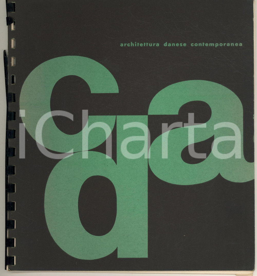 1958 PALERMO Architettura danese contemporanea - Catalogo mostra ILLUSTRATO Catalogo originale d'epoca, con illustrazioni b/n, relativo alla mostra che si tenne presso il Salone delle Esposizioni del Banco di Sicilia a Palermo, nel dicembre 1958.(Rif. A207)PAGINE: 24 CONDIZIONI:FAIR/discreto buone condizioni complessive, ma la legatura a spirale è parzialmente distaccataFORMATO: 20x22 cm originale e autentica 1