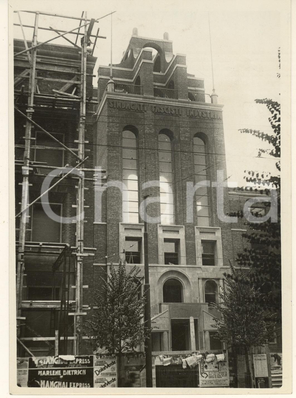 Fotografia d epoca originale 1932 MILANO Porta Vittoria  Palazzo Sindacati Fascisti dell Industria Facciata 1