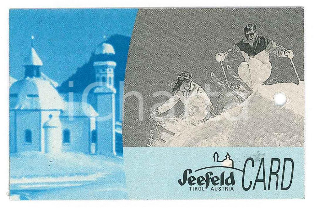 Oggetto da collezione cartaceo 1998 SEEFELDTIROL Regional guest card  Tessera ospiti regionale 8x5 cm 1