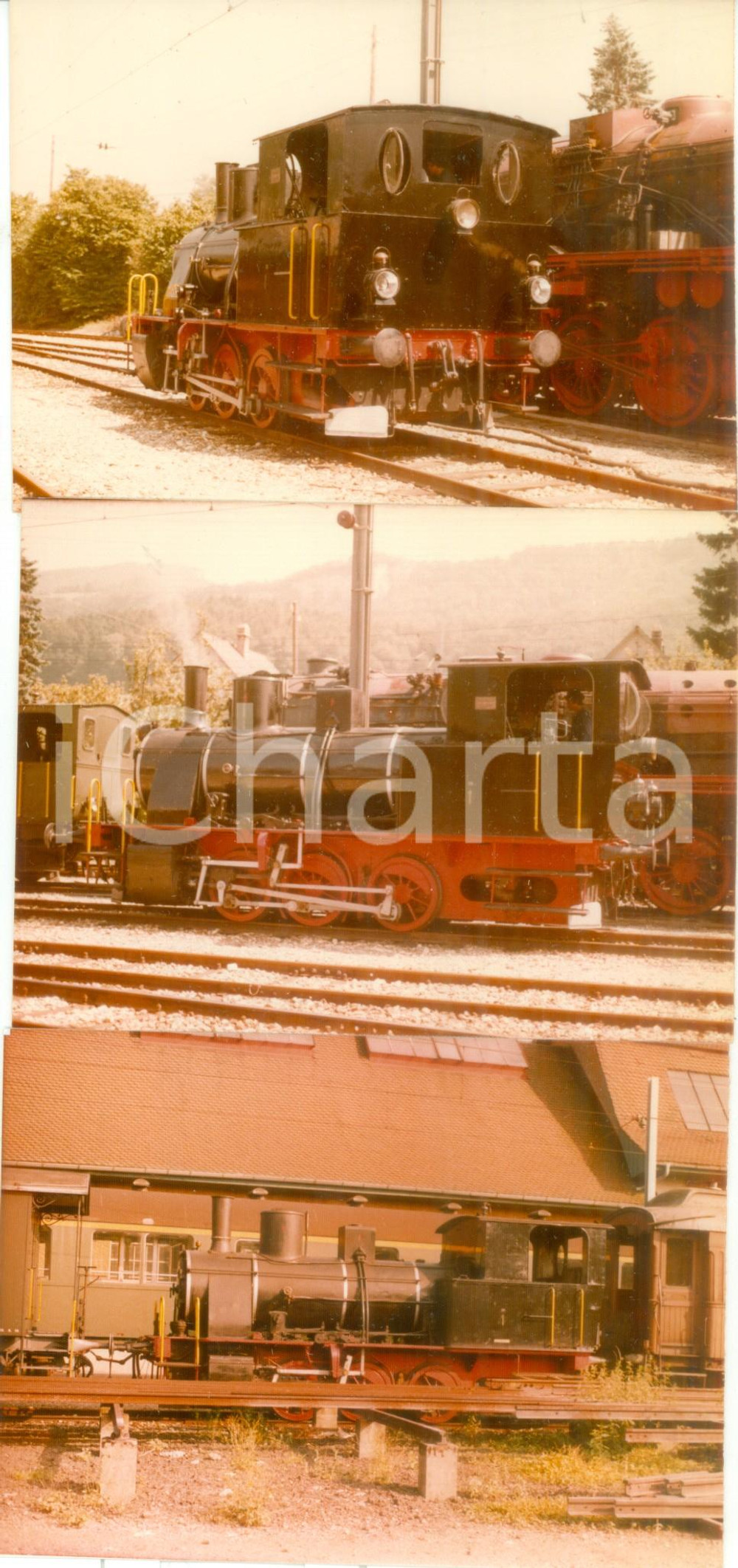 Fotografia d epoca originale 1975 ca SVIZZERA OensingenBalstahlBahn Locomotiva OeBB 1 Lotto 3 fotografie 1
