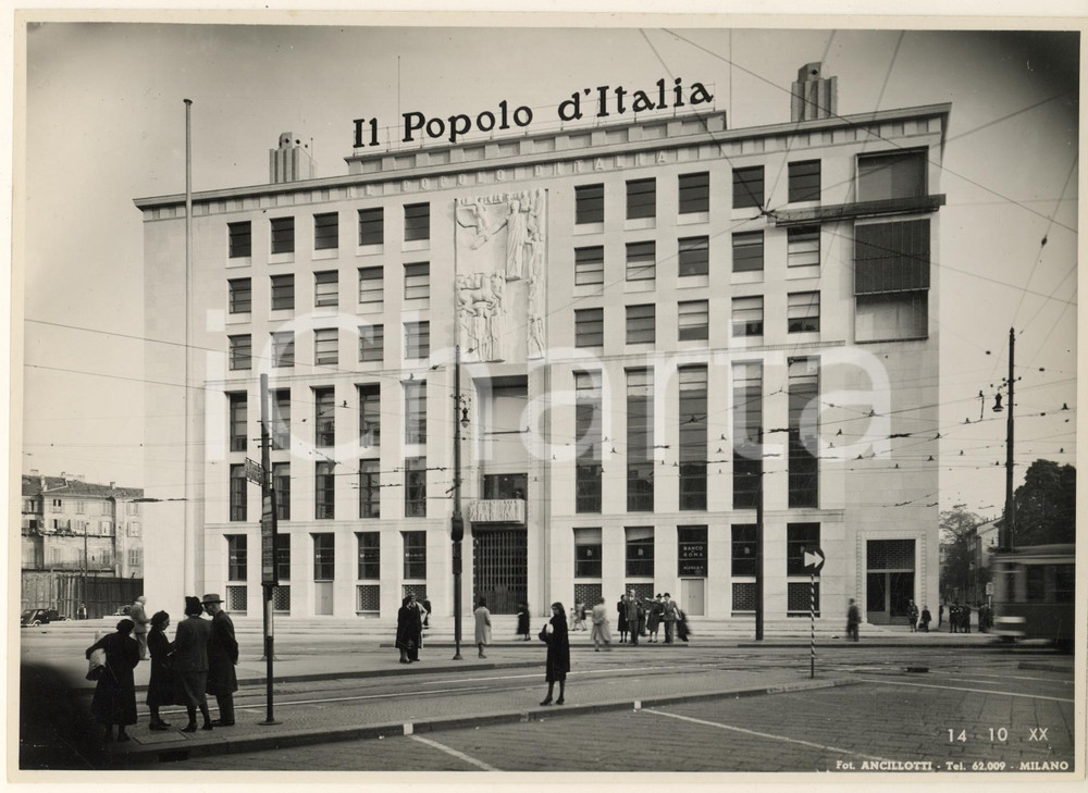 Fotografia d'epoca originale 1942 MILANO Piazza Cavour -Palazzo dell'Informazione - IL POPOLO D'ITALIA Foto 1 1