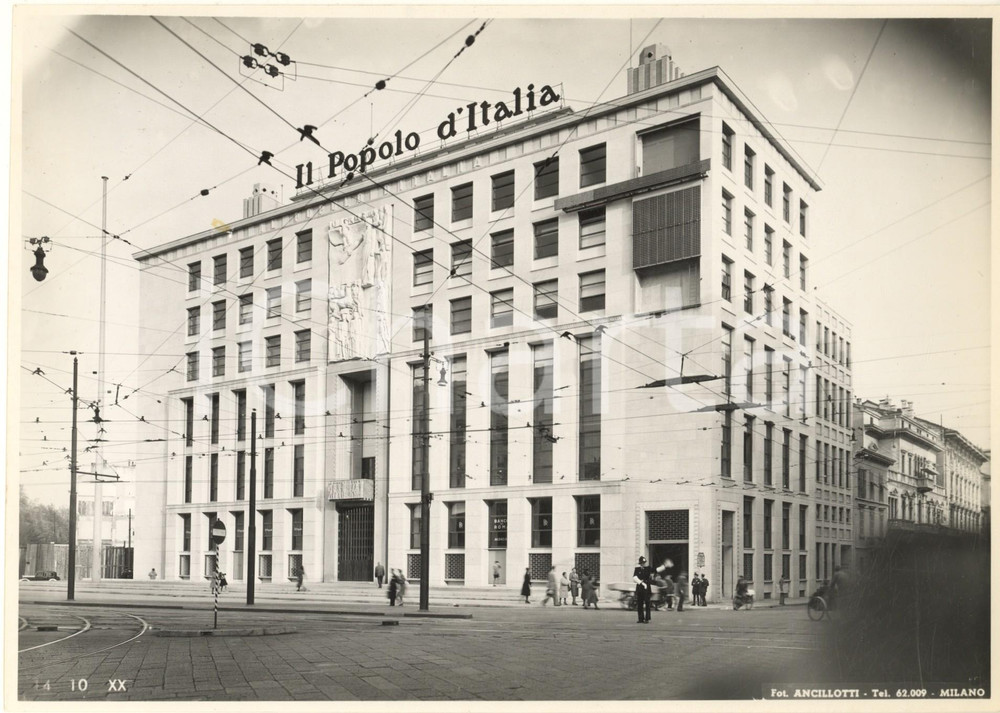 Fotografia d'epoca originale 1942 MILANO Piazza Cavour -Palazzo dell'Informazione - IL POPOLO D'ITALIA Foto 4 1