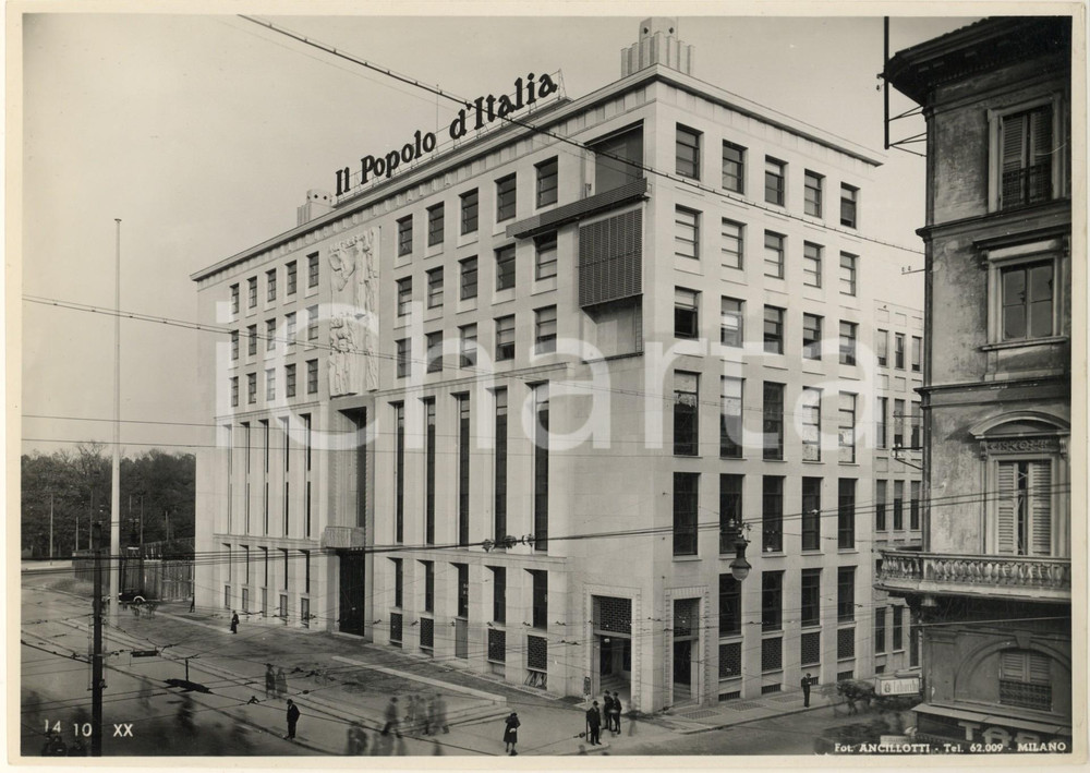 Fotografia d'epoca originale 1942 MILANO Piazza Cavour -Palazzo dell'Informazione - IL POPOLO D'ITALIA Foto 6 1