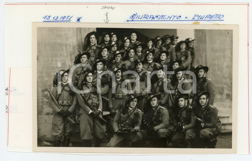 Fotografia d'epoca originale 1931 MILANO - BERSAGLIERI Giuramento e piumetto - Foto 13x8 cm 1