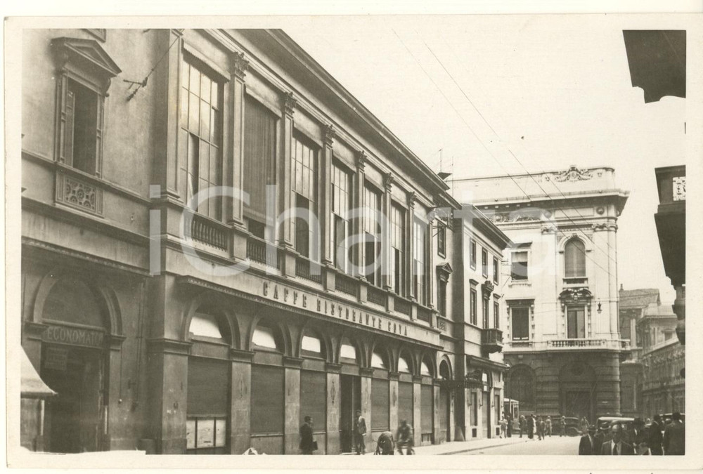 Fotografia d'epoca originale 1932 MILANO via Manzoni - Il Caffè Ristorante COVA *Foto 18x12 cm 1