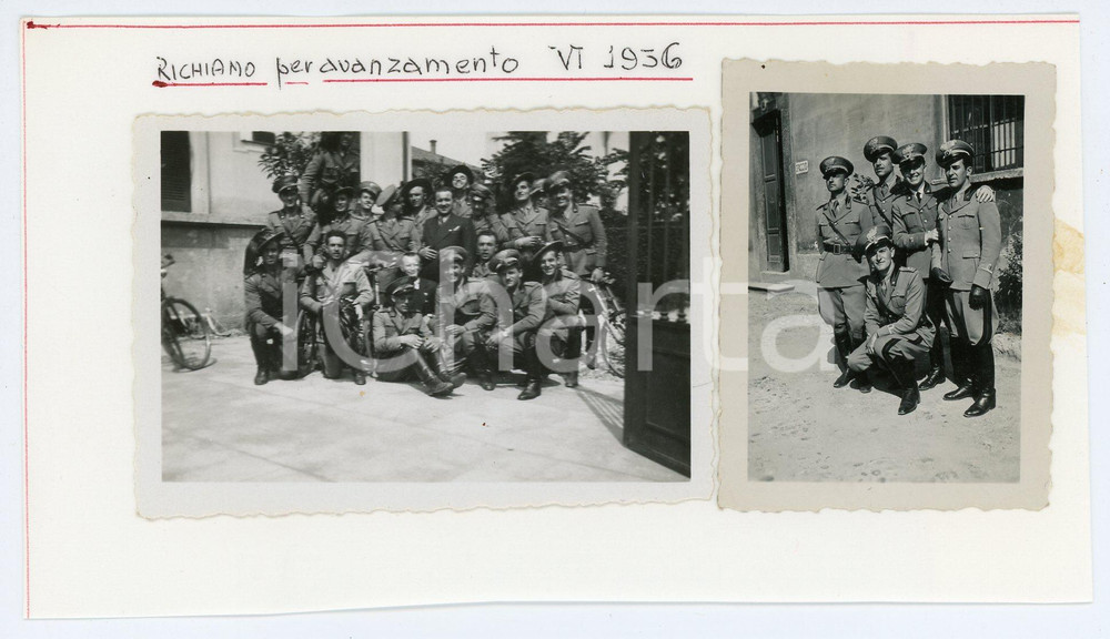 Fotografia d'epoca originale 1936 MILANO - BERSAGLIERI Richiamo per avanzamento VI *Lotto 2 foto 8x6 / 5x6 cm 1