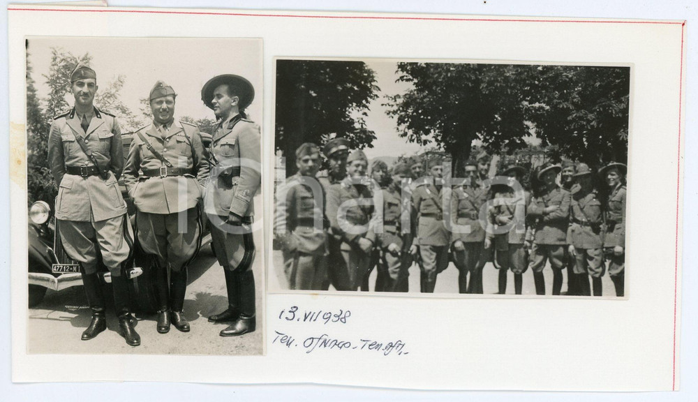 Fotografia d'epoca originale 1938 MILANO - BERSAGLIERI Tenenti OSNAGO e ASTI Lotto 2 foto 5x7 / 8x5 cm 1