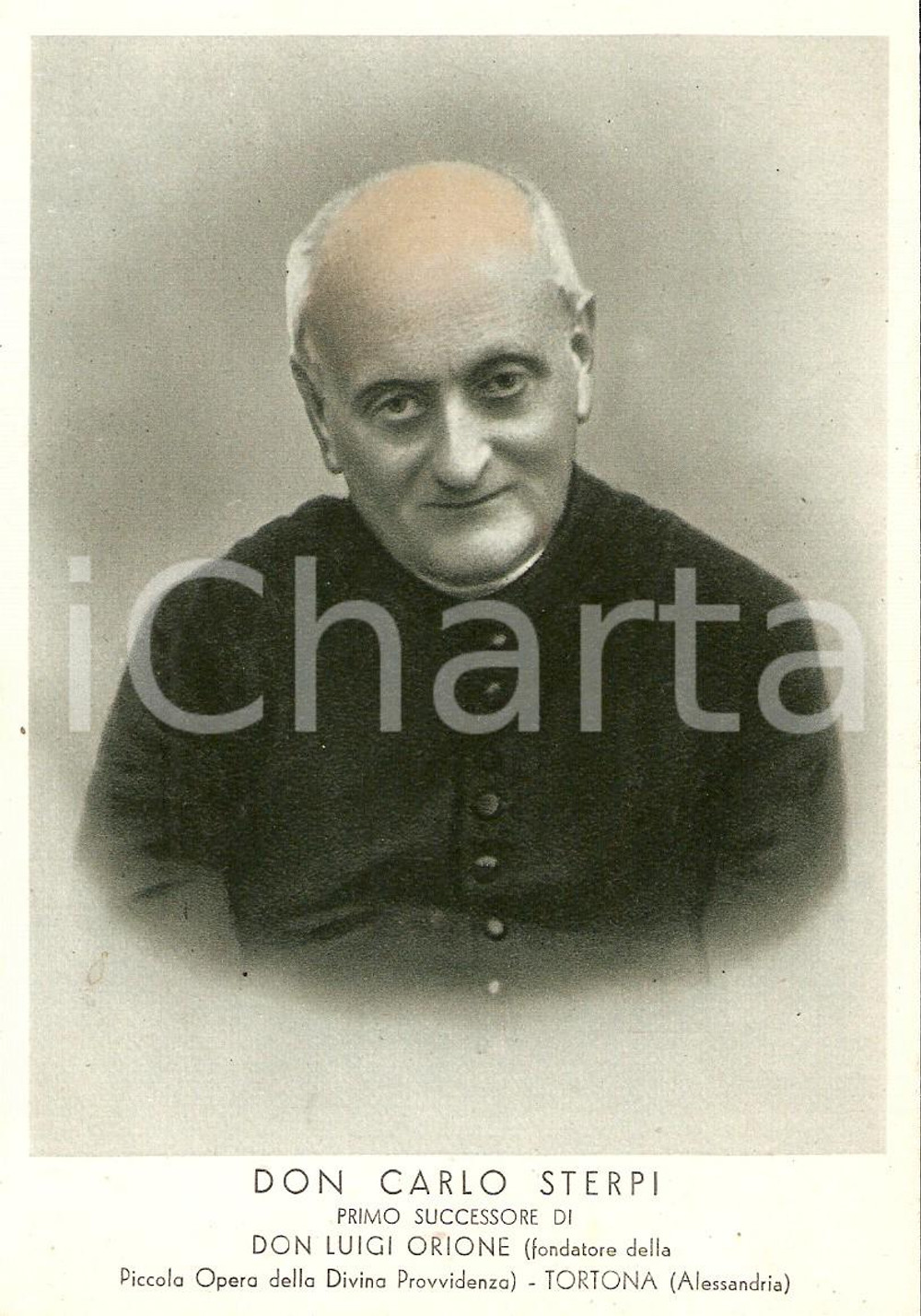 Cartolina originale da collezione 1940 TORTONA AL Don Carlo STERPI Ritratto del sacerdote Cartolina FG NV 1